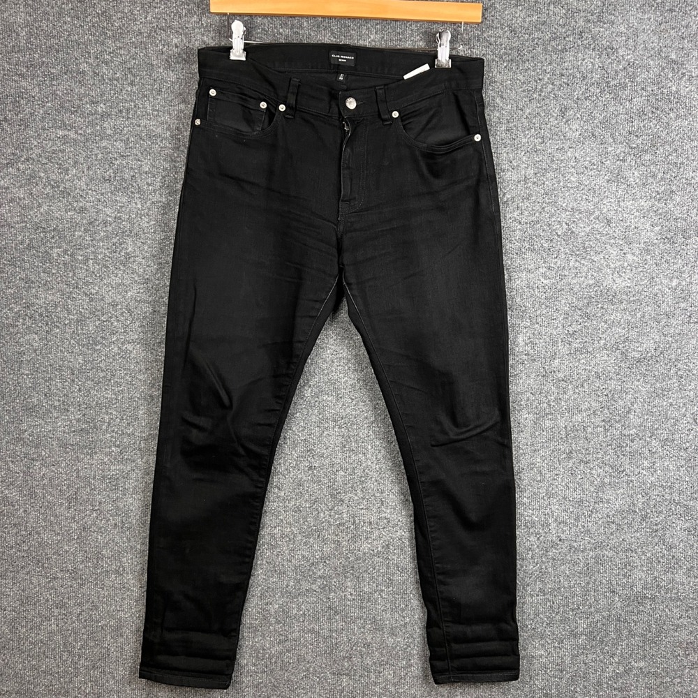 Club Monaco Super Slim Denim Black Jeans‎ Mens Size 31x30